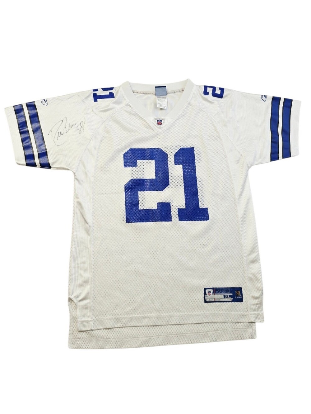 J Jones Reebok  #21 Football Jersey with Signature